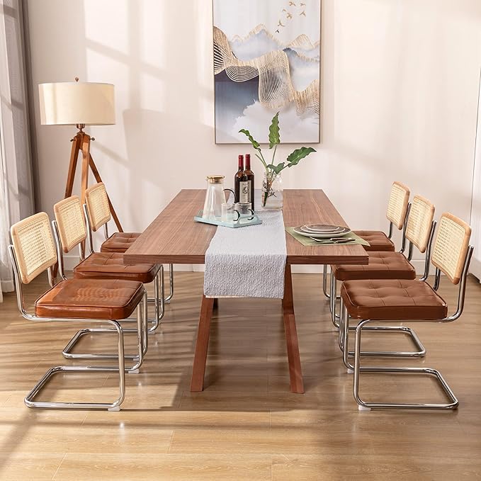 Zesthouse Natural Rattan Dining Chairs Set of 6, Modern Dining Room Chairs by Zesthouse