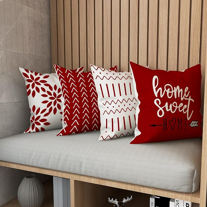 YCOLL Christmas Pillow Covers 20x20 Set of 4, Modern Sofa Throw Pillow Cover - Image 4