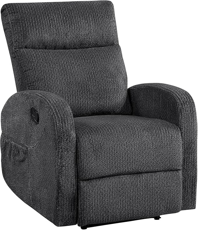 Lexicon Manual Recliner Chair, Textured Microfiber Reclining Chair, Wall Hugger - Image 11