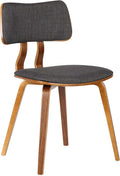 Armen Living Jaguar Dining Chair in Charcoal Fabric and Walnut Wood Finish by ArmenLiving