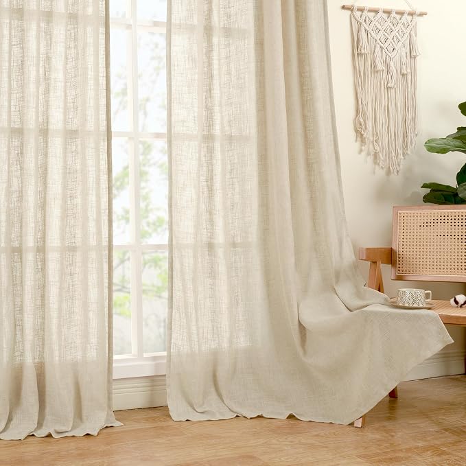 LAMIT Short Linen Curtains 40 Inch Length - Image 9