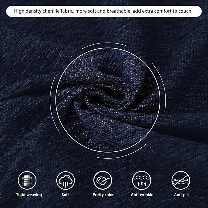 DREAMINGO Sofa Covers Washable Thick Chenille Couch Cover - Image 4