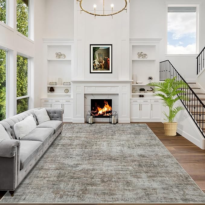10x14 Area Rugs Washable Rug: Modern Abstract Living Room Rug Soft Anti-Skid by GENTDRIZZ