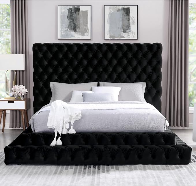 Furniture of America Sable Fabric Upholstered Step Up King-Size Platform Bed - Image 2