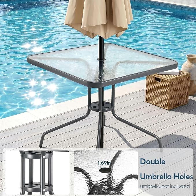 Arlopu 5 Piece Outdoor Patio Dining Set, Porch Furniture - Image 6