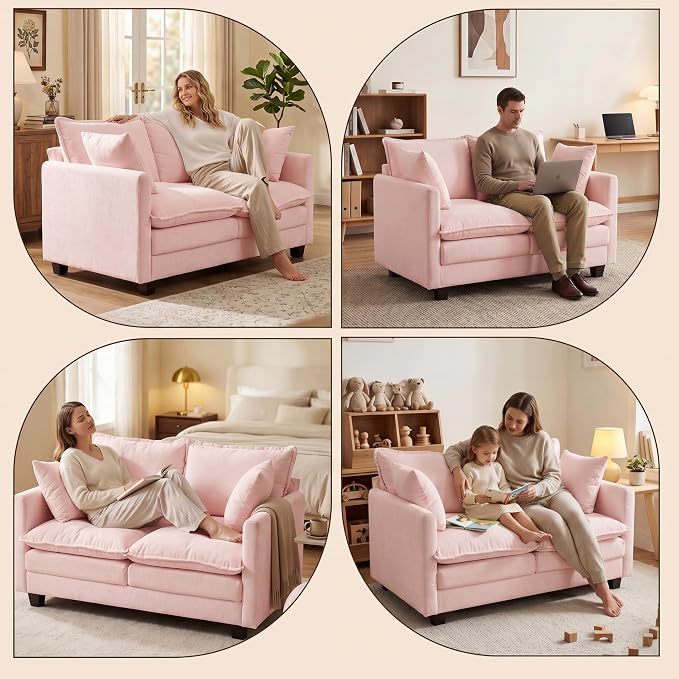 Loveseat Sofa with Cloud 3-Layer Cushion & 27" Deep Seat, Modern Love Seat - Image 9