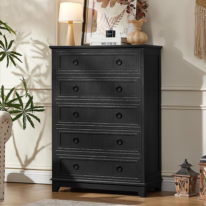 Joaxswe Farmhouse 5 Drawer Dresser - Image 8