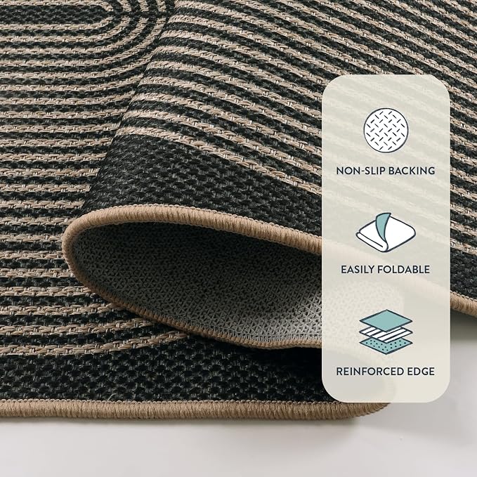 Lahome Enfys Modern Rainbow Easy Jute Rug, Washable Rugs 8x10 - Image 4