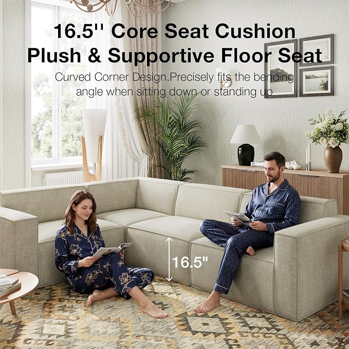 Novilla 142.5" Modular Sectional Sofa, No Assembly Cloud Sectional Couch - Image 13