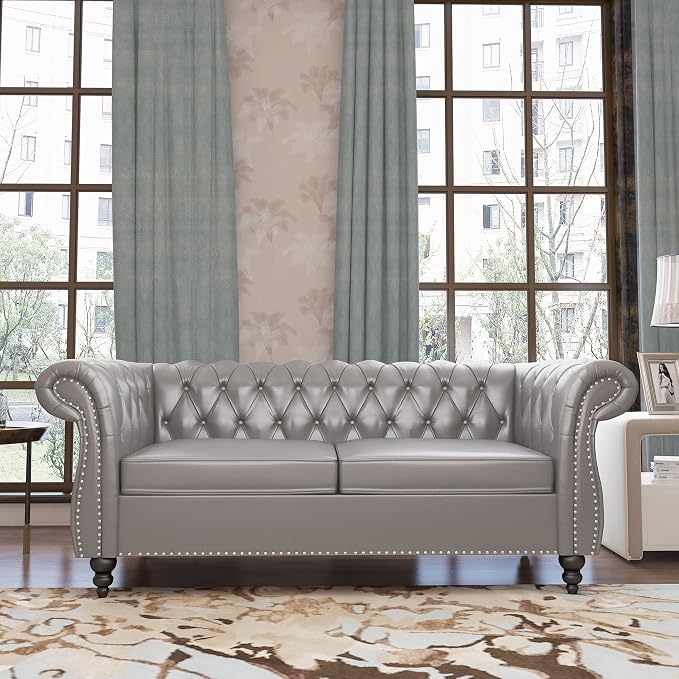 QHITTY 2 Piece Living Room Set, Sectional Chesterfield Sofa Chair Contemporary - Image 7