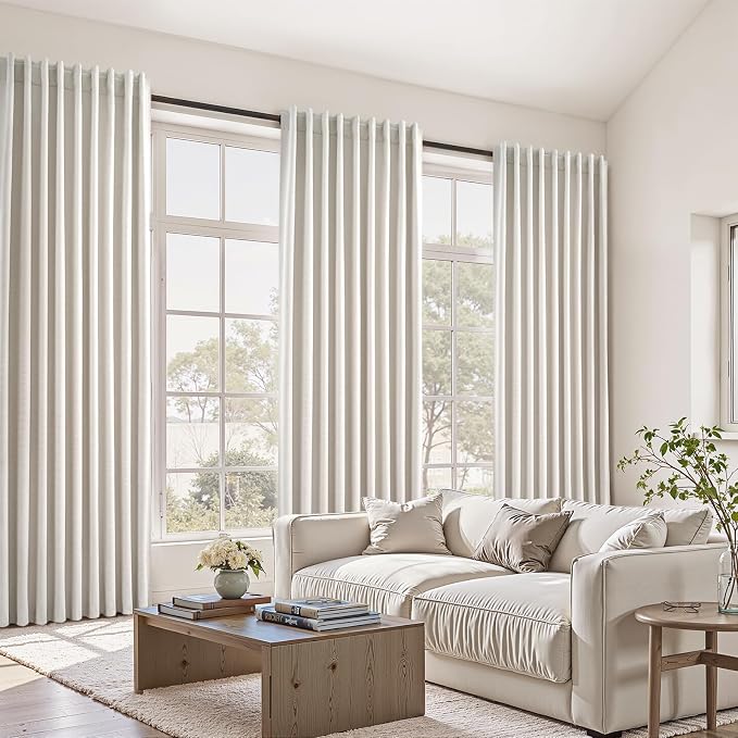 Extra Wide 60 Inch Blackout Curtains 96 Inches Long by Topfinel