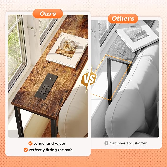 SUPERJARE 102.4 Inch Sofa Table - Image 4