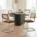 GrandNoor Rattan Dining Chairs Set, Wooden Mid Century Modern Dining Room Chairs by GrandNoor