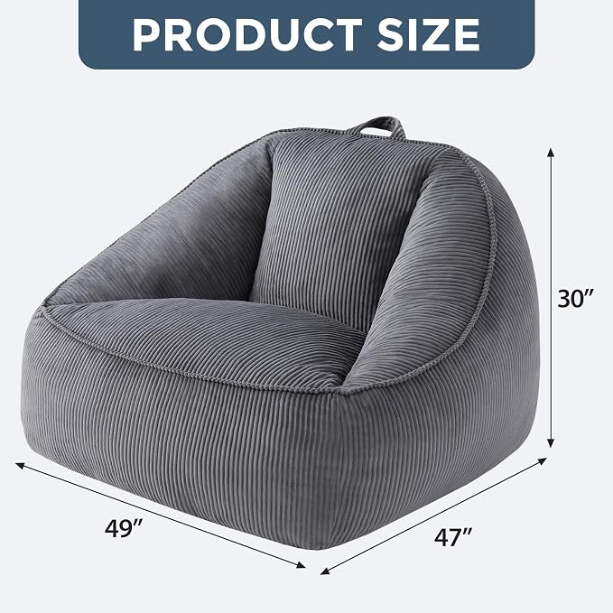 HUGHEAVEN Big Bean Bag Chairs for Adults, Giant Bean Bag Chair for Adults and - Image 2