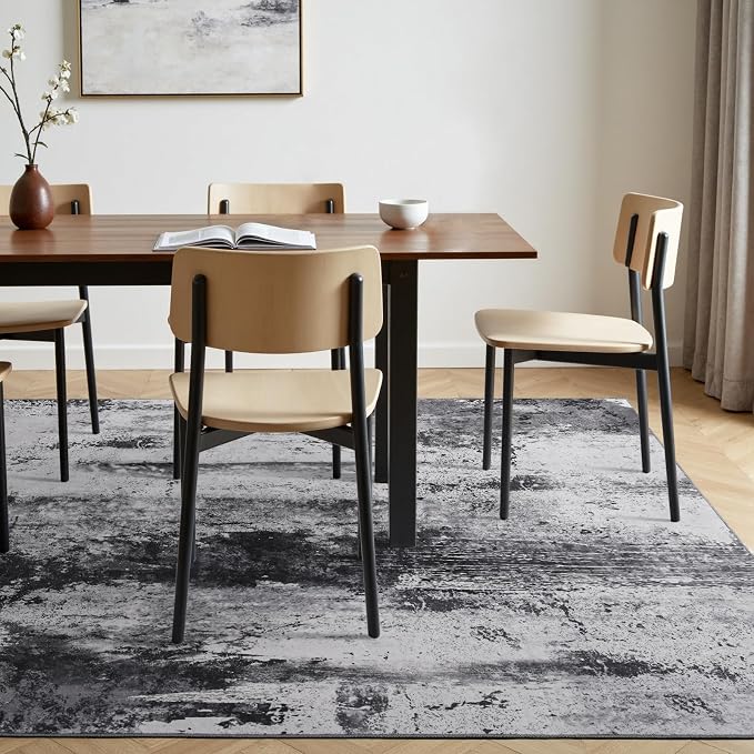 Toneed Abstract Area Rug 6x9 Modern Washable Rug Soft Non Slip Rug Low Pile - Image 5