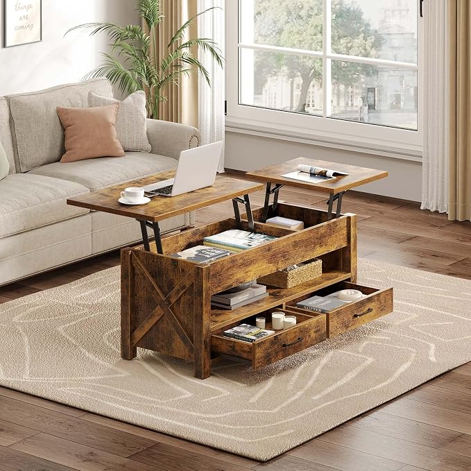 Seventable Coffee Table, 39.3" Lift Top Coffee Table - Image 2