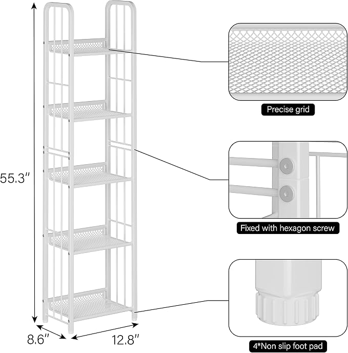 Bookshelf Storage Shelf Bookcase Freestanding Storage Stand - Image 3