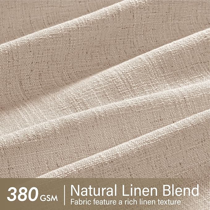 MIULEE Pinch Pleated Thick Linen Curtains 90 Inches Long 2 Panels - Image 4