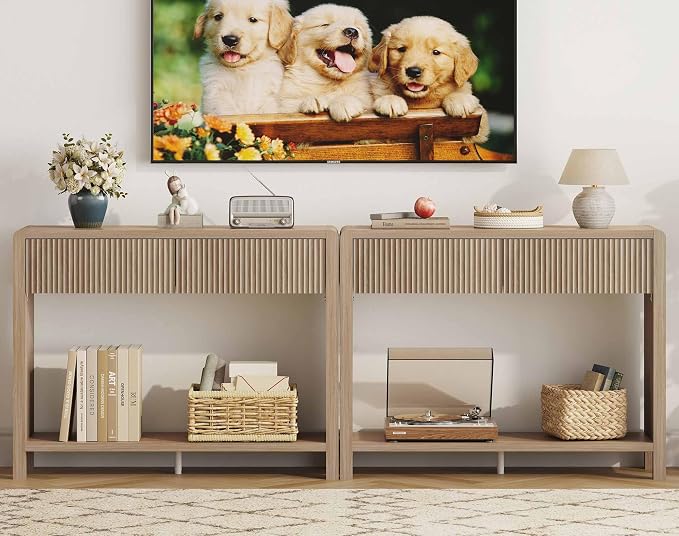 FATORRI Console Sofa Table, Wooden Entryway Table - Image 8