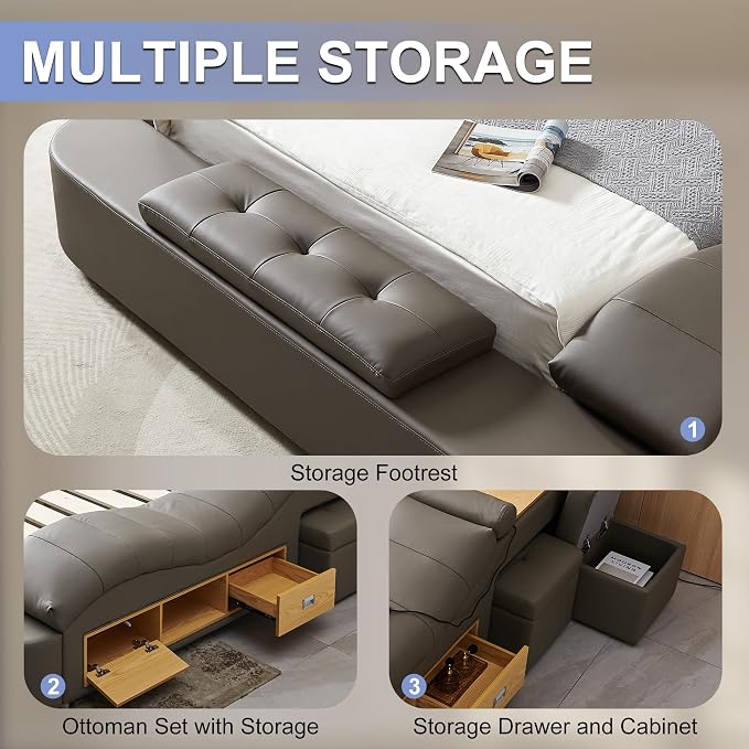 AF ARTISAN FURNITURE Queen Size Smart Multifuncional Bed Frame - Image 7