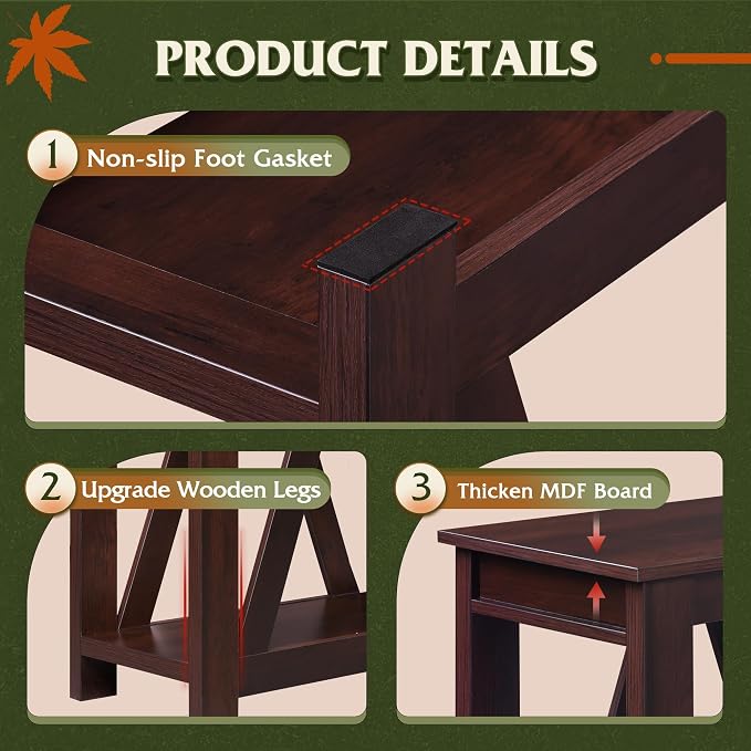 WLIVE End Tables Living Room Set of 2 - Image 5