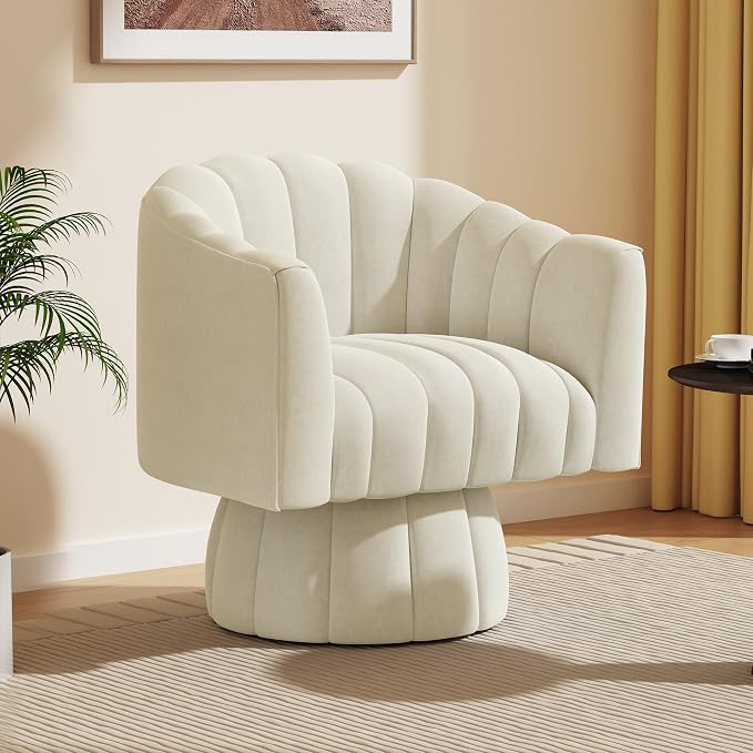 Dewhut Swivel Accent Chair, 360° Swivel Barrel Chair by FocusOnQualityFurniture