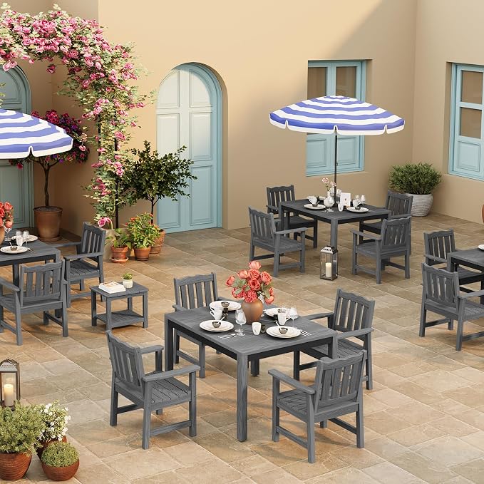 Stoog Outdoor Chairs Set of 2, All-Weather HIPS Patio Dining Chairs - Image 2