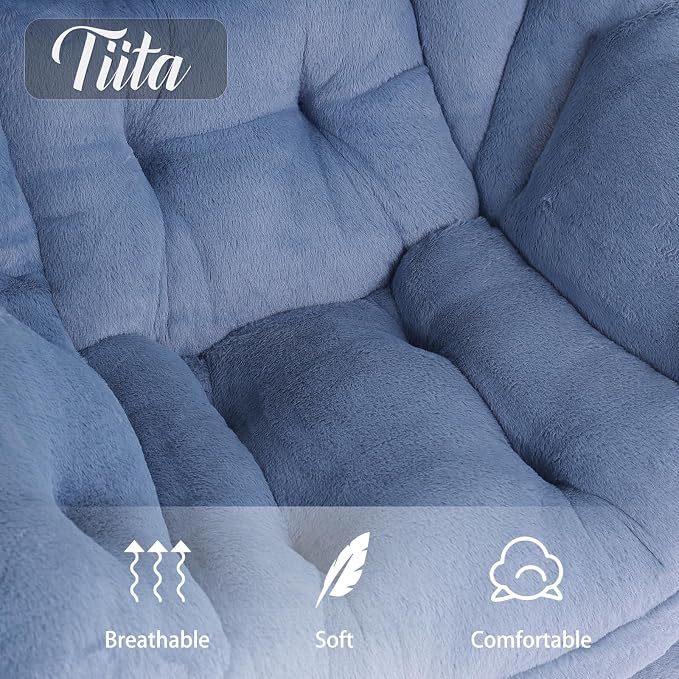 Tiita Lazy Chair with Ottoman, Comfy Leisure Sofa Reading Chair with Footrest - Image 3