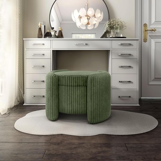 Furniture of America Lennox Modern Chenille 25-inch Round Storage Ottoman - Image 10