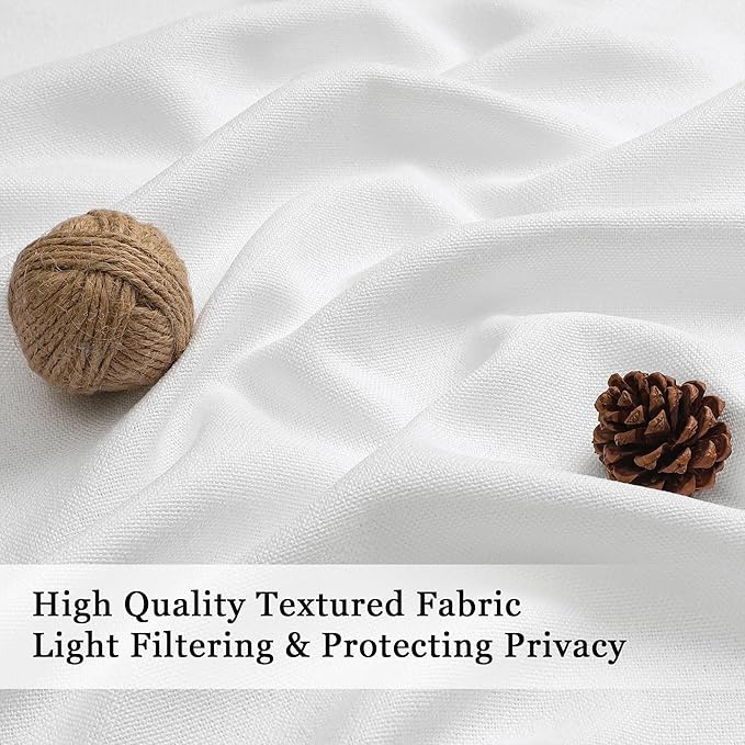 OWENIE White Valances for Windows 1 Pcs, Light Filtering Textured Farmhouse - Image 2
