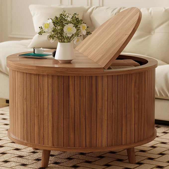 Easyego 31.5" Fluted Round Coffee Table by Easyego