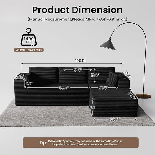 106" Cloud Sectional Boneless Couches - Image 2