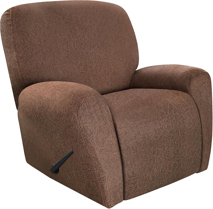 ANARACHON Recliner Chair Covers Leather Look, 4 Pieces Recliner Covers Non Slip by ANARACHON