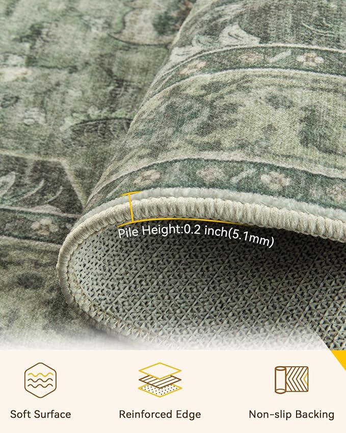 RELEANY Area Rugs 3'x20' Runner Rug Non Slip Washable - Image 2