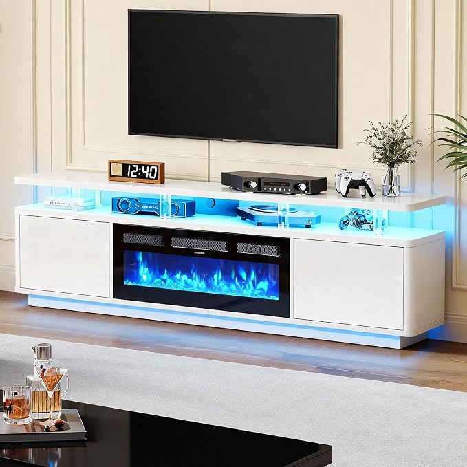 MXV 70" Fireplace TV Stand for TVs up to 80", Entertainment Center - Image 9