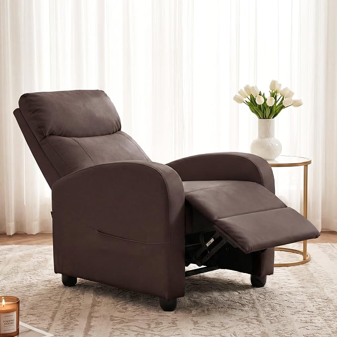 Sweetcrispy Recliner Chair PU Leather Recliner Sofa No Massage, Home Theater - Image 4