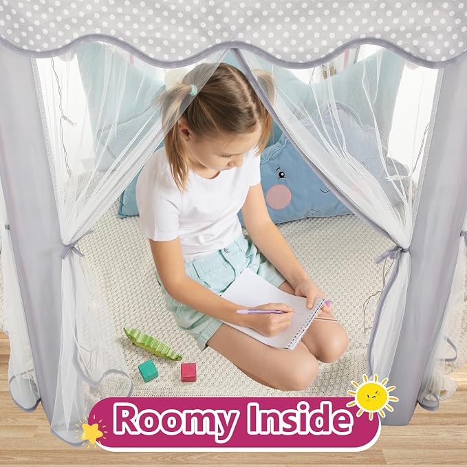 Monobeach Princess Tent Girls Large Playhouse Kids Castle Play Tent - Image 5