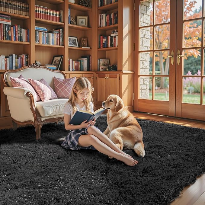 Area Rugs 9x12 Living Room, Large Area Rug Shag Shaggy Carpet Soft Plush Furry - Image 7