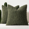 Faux Fur Throw Pillow Covers 18x18 Inch Set of 2 Boucle Neutral Decorative by Woaboy