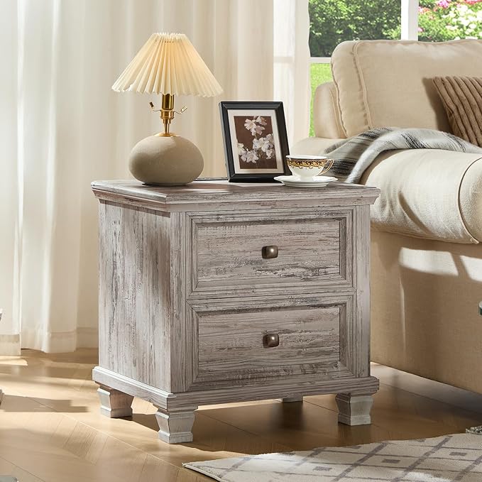 SAVOR LIFE Farmhouse Nightstand Set of 2 - Image 6