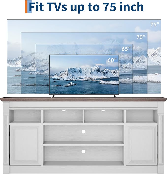 IDEALHOUSE Farmhouse TV Stand for TVs Up to 75", Entertainment Center - Image 6