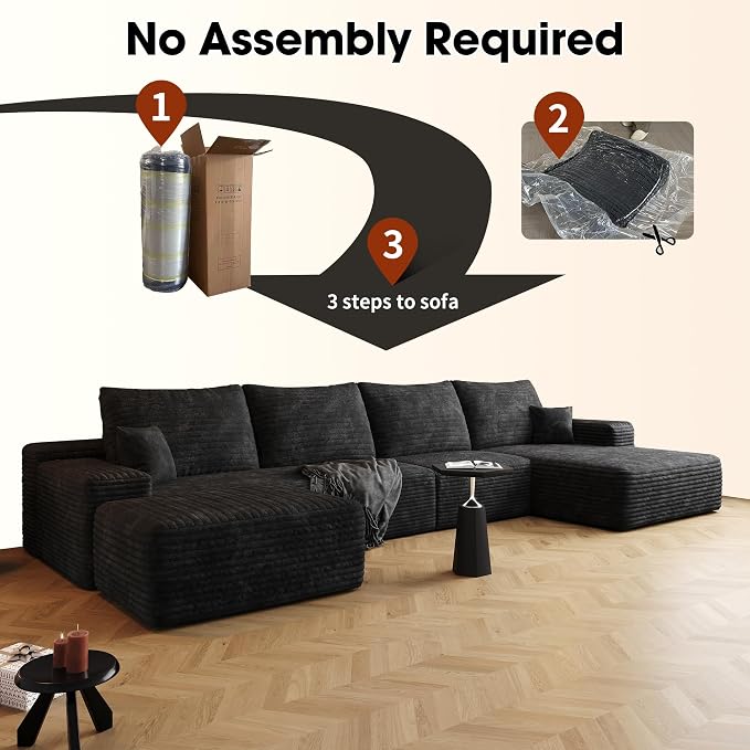 AUGOP 136" Sectional Couches for Living Room Modern Modular Sofa - Image 5