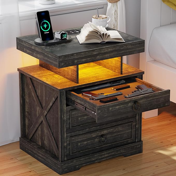WOOVIVS Side Table with Gun Drawer - Image 2