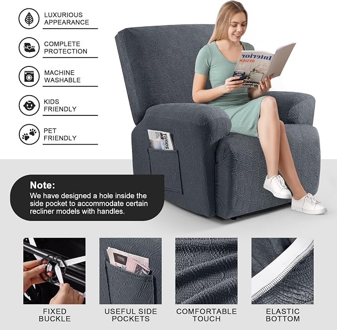 Timeles Recliner Covers Recliner Chair Covers Reclining Couch Covers Sofa - Image 3