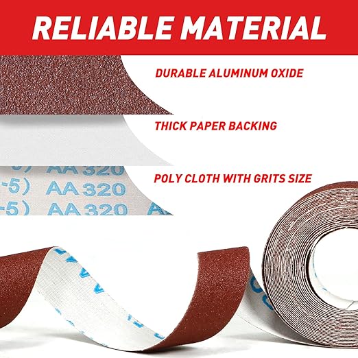 Emery Cloth Roll, 600 Grit Sandpaper Roll, Wet and Dry Emory Cloths - Image 2