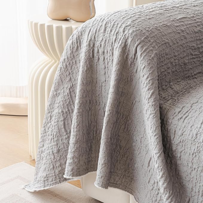 DREAMINGO Bubble Textured Cooling Sofa Cover, Ice Silk Breathable Couch Cover - Image 5