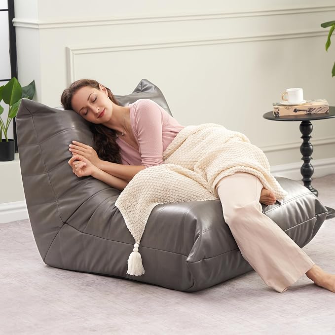 Hobestluk Giant Bean Bag Chair Lazy Floor Sofa, Memory Foam Fireside Sofa - Image 3