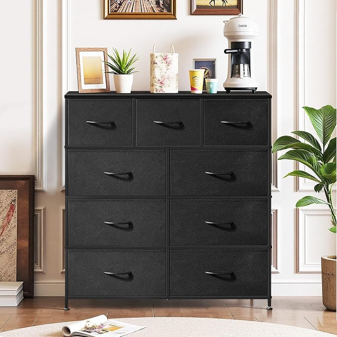 9-Drawer Dresser for Bedroom, Anti-Tip Tall Storage Organizer Chest of Drawers - Image 2