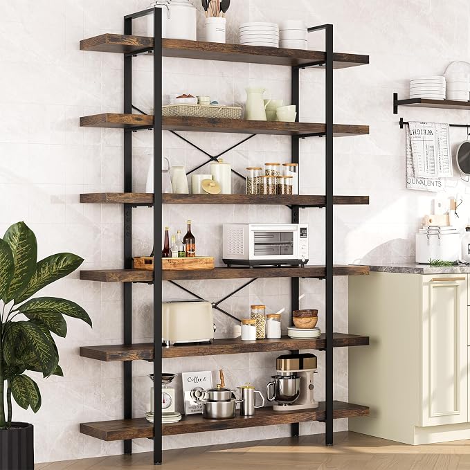 OtterOasis Heavy Duty 6-Tier Industrial Bookcase, 120lbs Shelf Capacity - Image 8