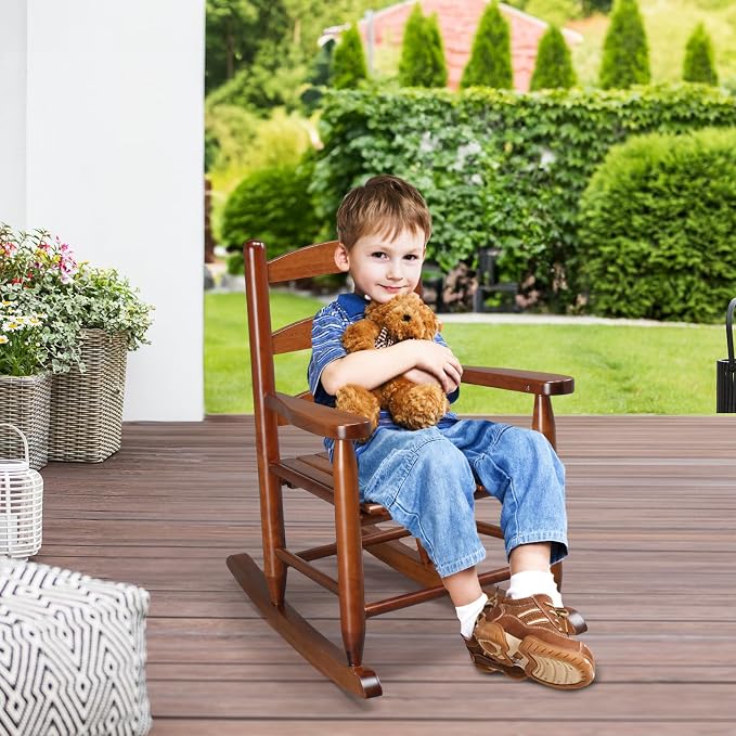 JOYMOR Outdoor Wooden Rocking Chair - Image 2